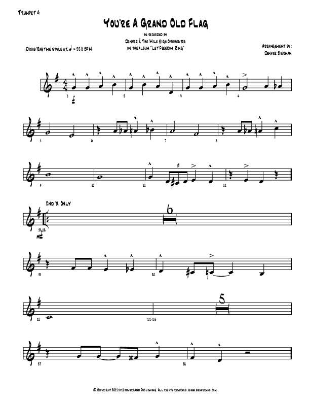 You're A Grand Old Flag Trumpet (Denver Bierman)