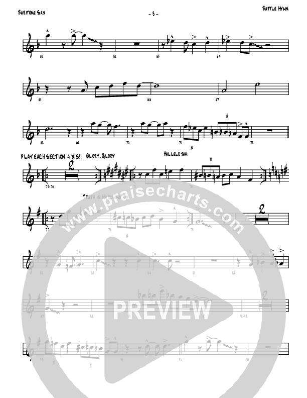 Battle Hymn Of The Republic Bari Sax (Denver Bierman)