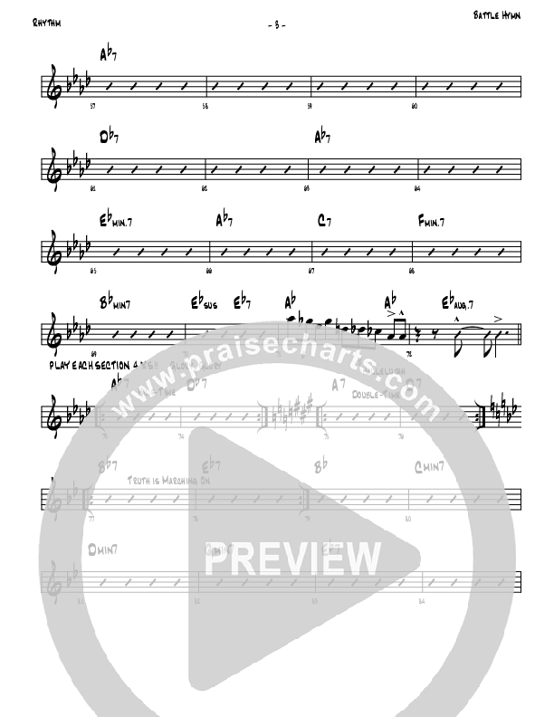 Battle Hymn Of The Republic Rhythm Chart (Denver Bierman)