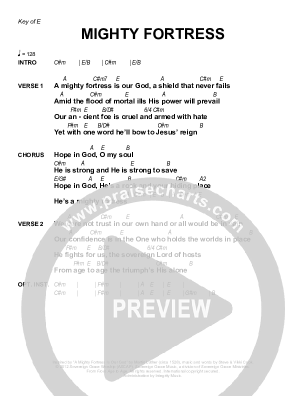 Mighty Fortress Chords & Lyrics (Sovereign Grace)