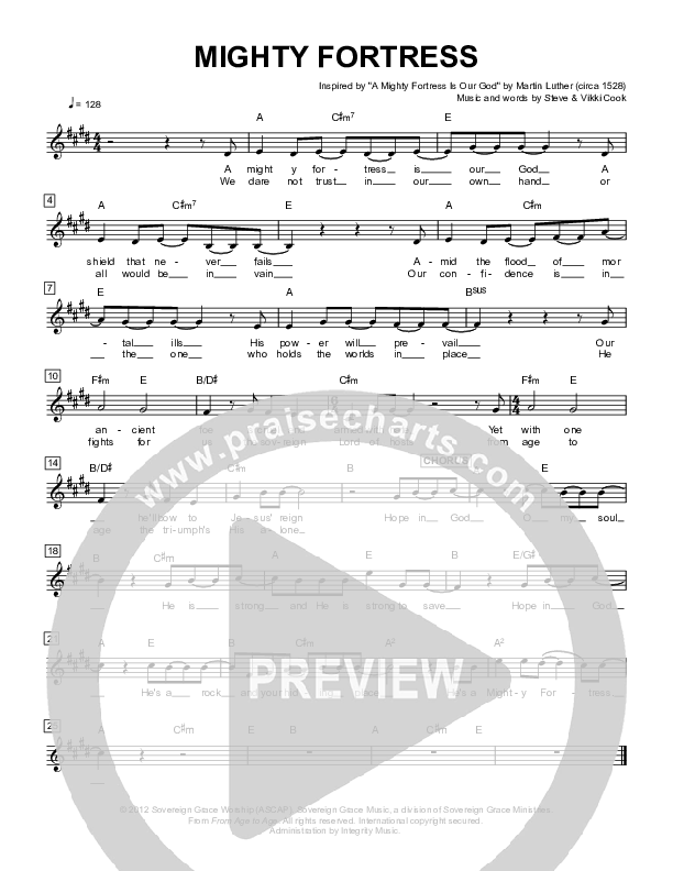 Mighty Fortress Lead Sheet (Sovereign Grace)