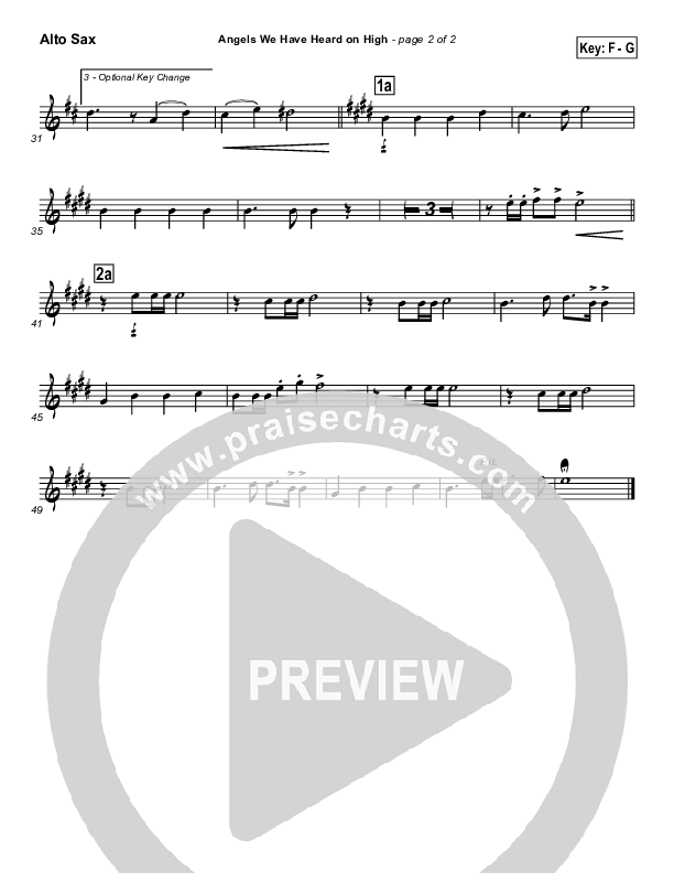 Angels We Have Heard On High Alto Sax (Traditional Carol / PraiseCharts)