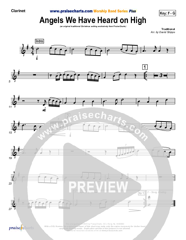 Angels We Have Heard On High Wind Pack (Traditional Carol / PraiseCharts)