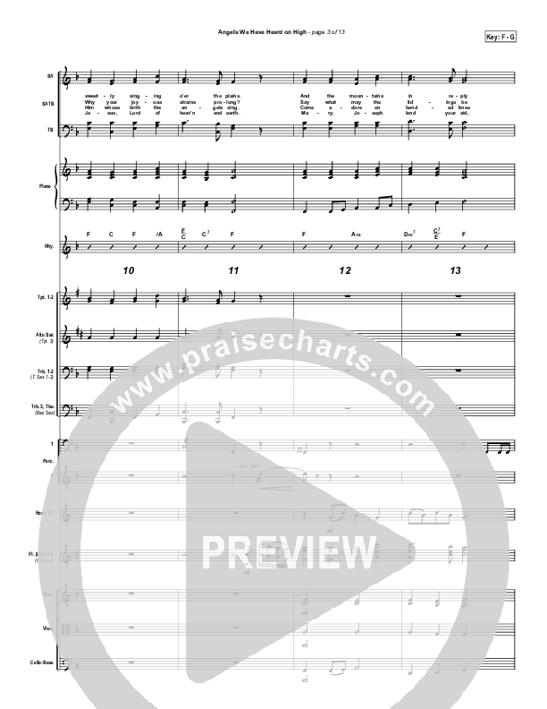 Angels We Have Heard On High Conductor's Score (Traditional Carol / PraiseCharts)
