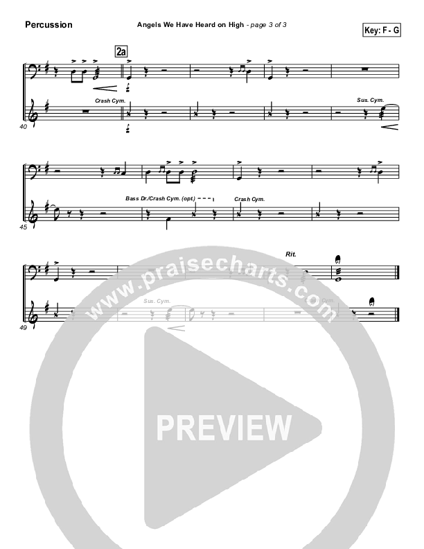 Angels We Have Heard On High Percussion (Traditional Carol / PraiseCharts)