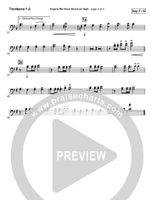 Angels We Have Heard On High Trombone 1/2 (Traditional Carol / PraiseCharts)