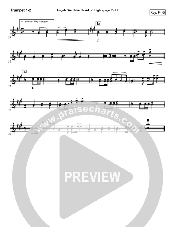 Angels We Have Heard On High Trumpet 1,2 (Traditional Carol / PraiseCharts)