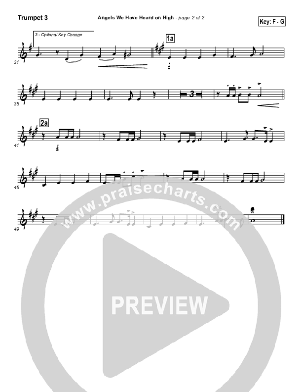 Angels We Have Heard On High Trumpet 3 (Traditional Carol / PraiseCharts)