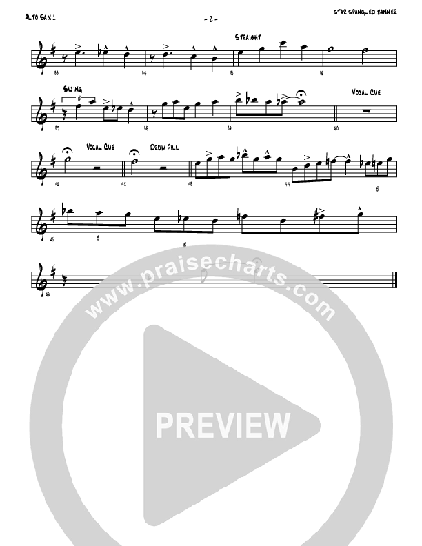 Star Spangled Banner Alto Sax 1/2 (Denver Bierman)