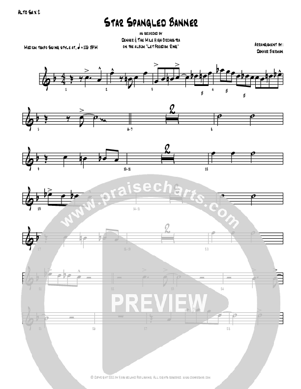 Star Spangled Banner Alto Sax 1/2 (Denver Bierman)