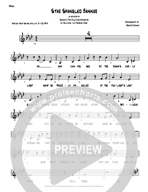 Star Spangled Banner Lead Sheet (Denver Bierman)