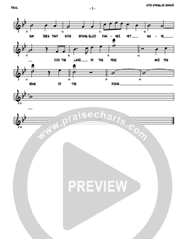 Star Spangled Banner Lead Sheet (Denver Bierman)