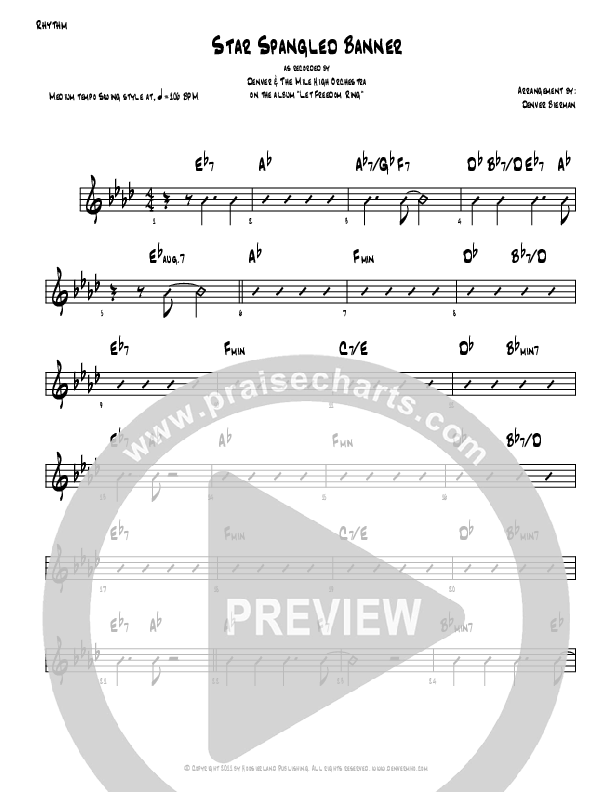 Star Spangled Banner Rhythm Chart (Denver Bierman)