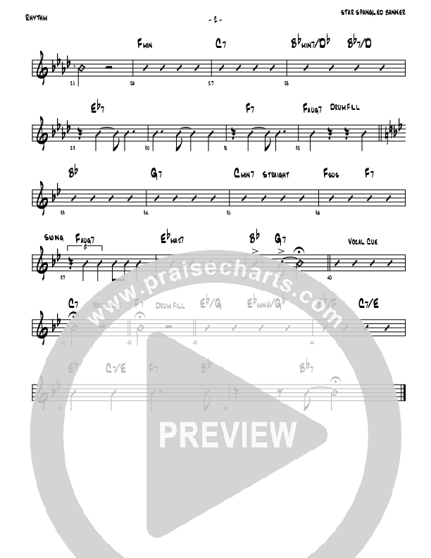 Star Spangled Banner Rhythm Chart (Denver Bierman)