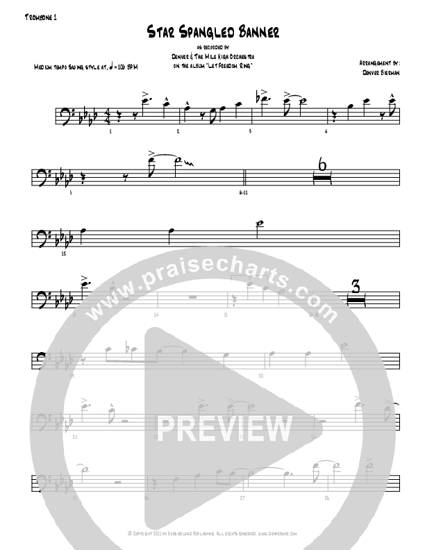 Star Spangled Banner Trombone 1 (Denver Bierman)