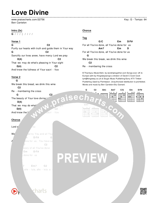 Love Divine Chords & Lyrics (Ben Cantelon)