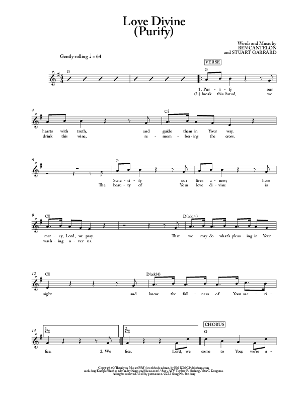 Love Divine Lead Sheet (Ben Cantelon)