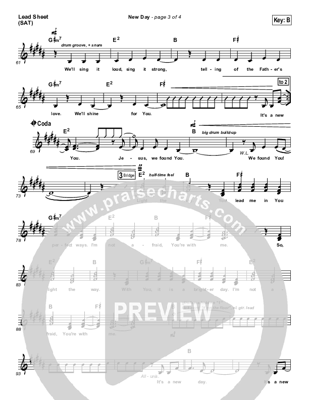 New Day Lead Sheet (SAT) (Ben Cantelon)