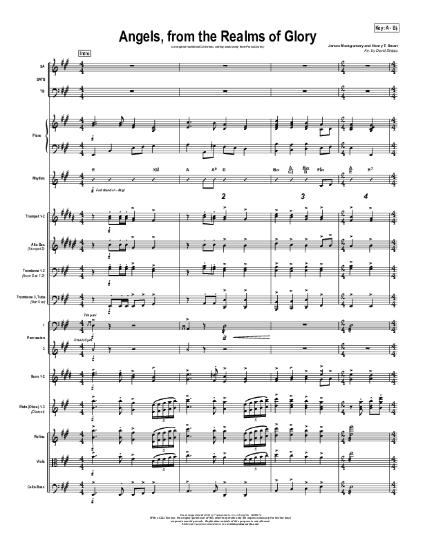Angels From The Realms Of Glory Conductor's Score (Traditional Carol / PraiseCharts)