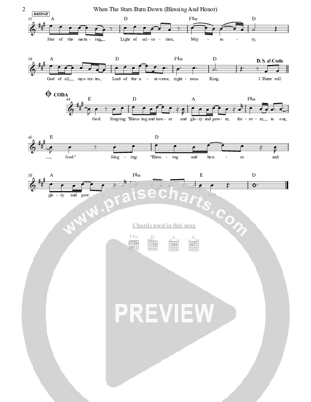 When The Stars Burn Down Lead Sheet (Jennie Riddle / People & Songs)