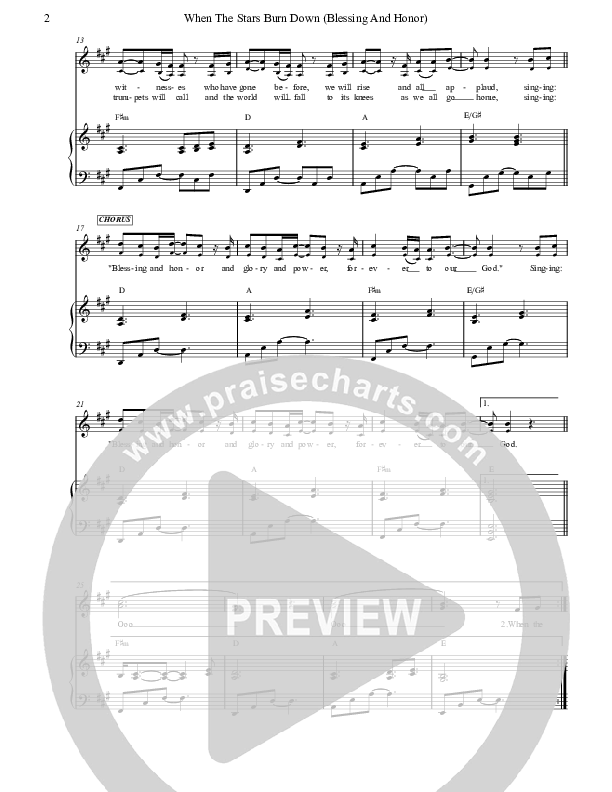 When The Stars Burn Down Piano/Vocal (Jennie Riddle / People & Songs)