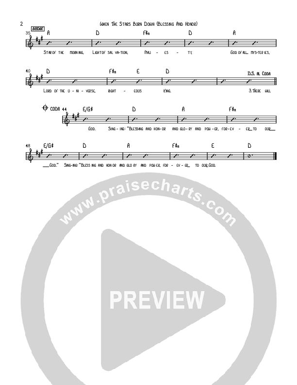 When The Stars Burn Down Rhythm Chart (Jennie Riddle / People & Songs)