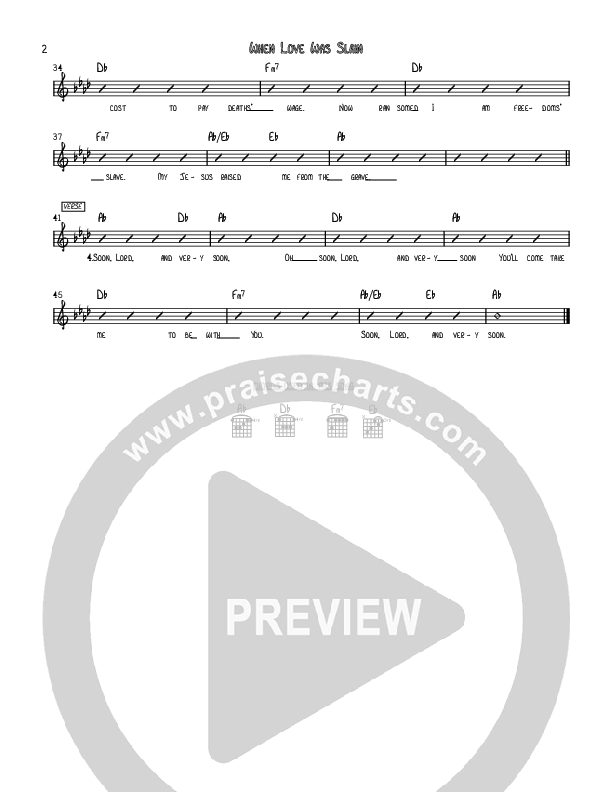When Love Was Slain Chord Chart (Jennie Riddle / People & Songs)