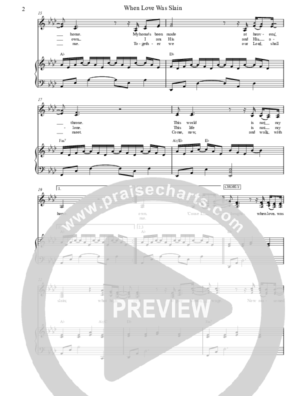 When Love Was Slain Piano/Vocal & Lead (Jennie Riddle / People & Songs)