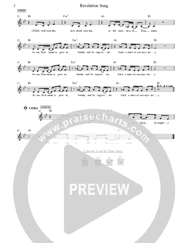 Revelation Song Lead Sheet (Jennie Riddle / People & Songs)
