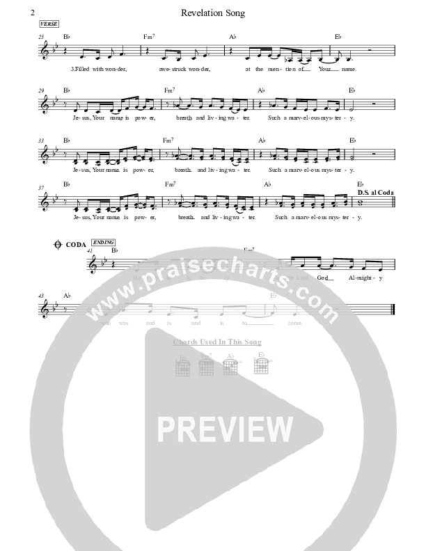 Revelation Song Lead Sheet (SAT) (Jennie Riddle / People & Songs)