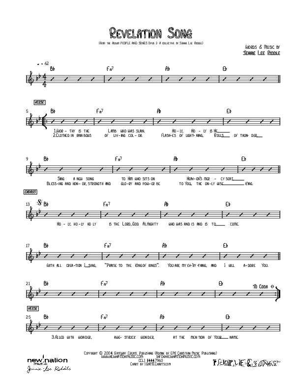 Revelation Song Rhythm Chart (Jennie Riddle / People & Songs)