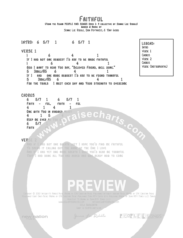 Faithful Chords & Lyrics (Jennie Riddle / People & Songs)