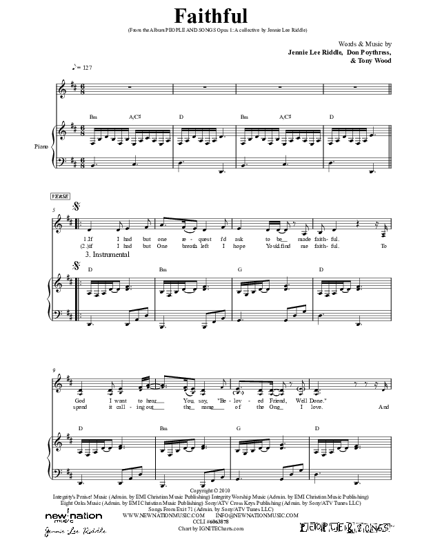 Faithful Lead & Piano (Jennie Riddle / People & Songs)