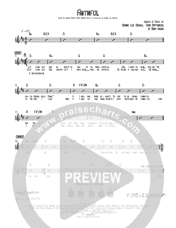Faithful Rhythm Chart (Jennie Riddle / People & Songs)
