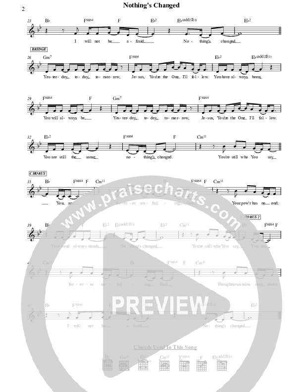 Nothing's Changed Lead Sheet (Jennie Riddle / People & Songs)