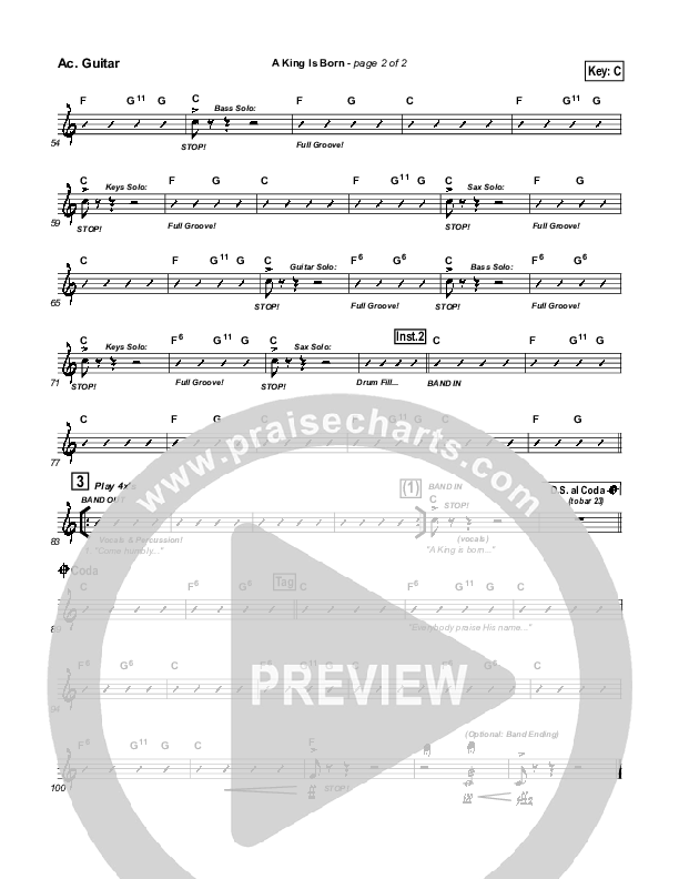 A King is Born Acoustic Guitar (Tom Inglis)