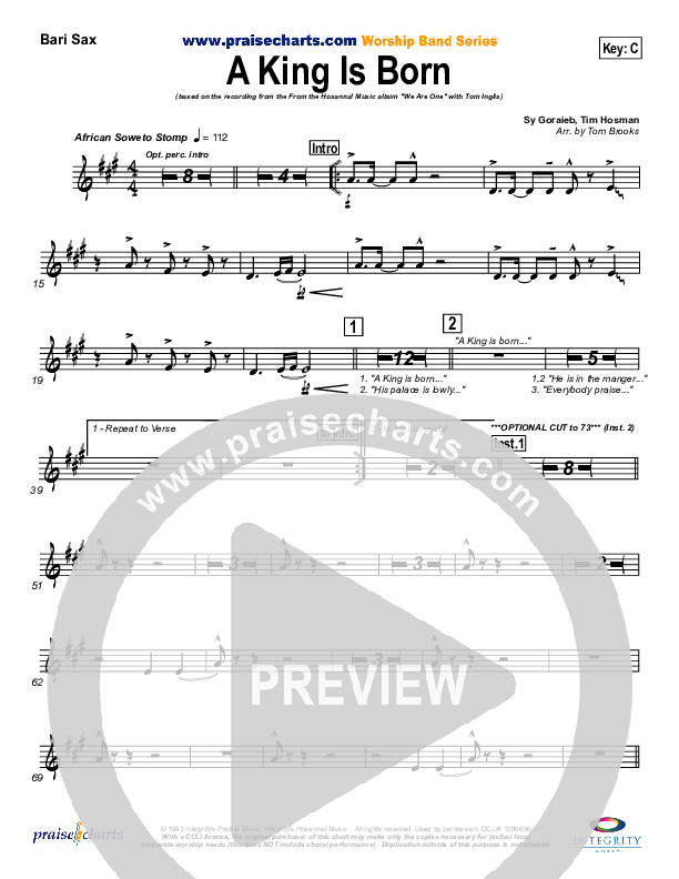 A King is Born Bari Sax (Tom Inglis)