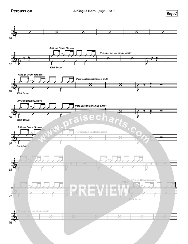 A King is Born Percussion (Tom Inglis)