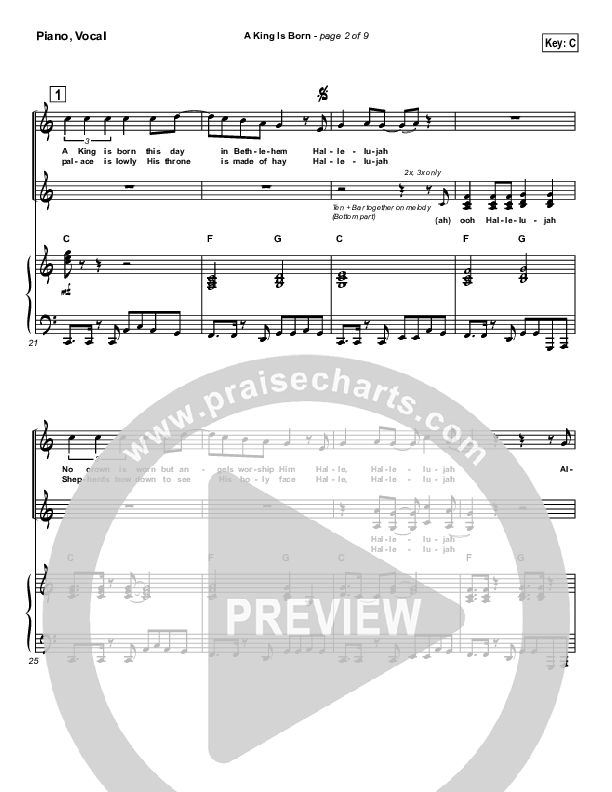 A King is Born Piano/Vocal Pack (Tom Inglis)