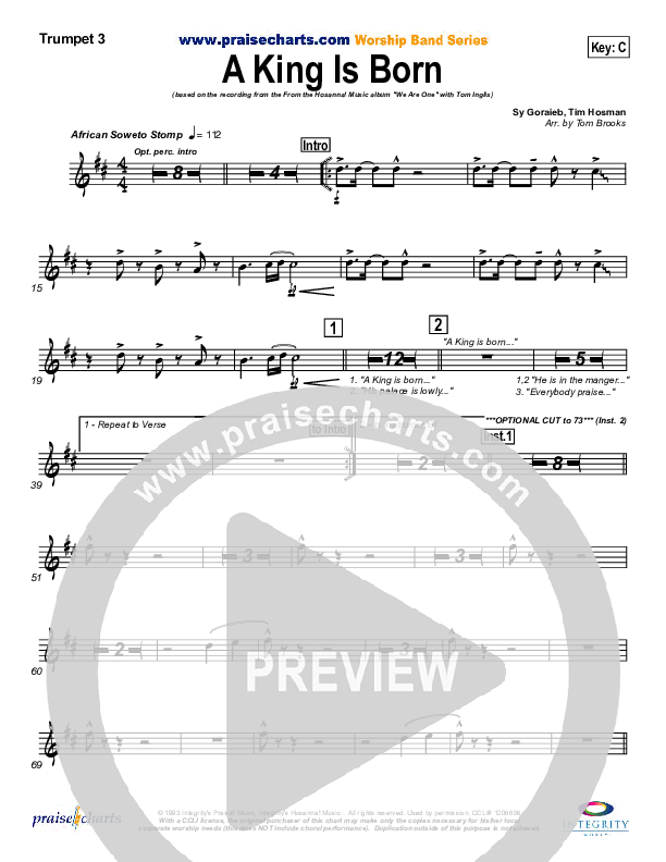 A King is Born Trumpet 3 (Tom Inglis)