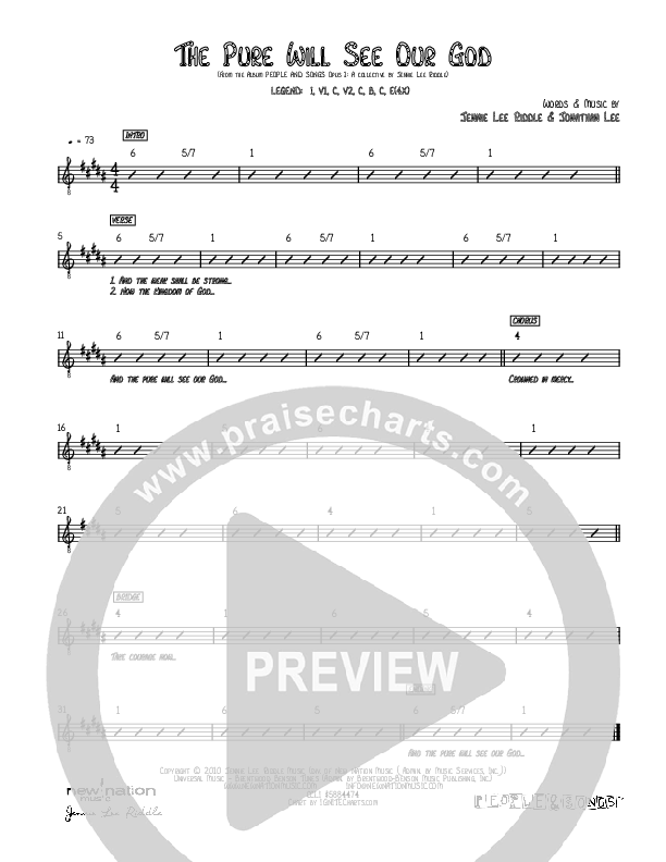 The Pure Will See Our God Rhythm Chart (Jennie Riddle / People & Songs)