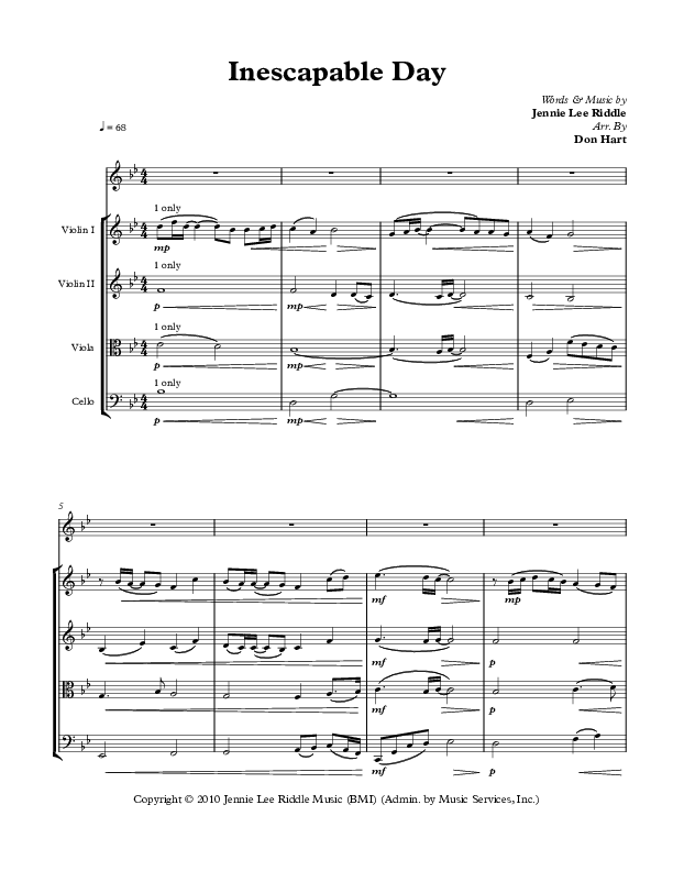 Inescapable Day Conductor's Score (Jennie Riddle / People & Songs)