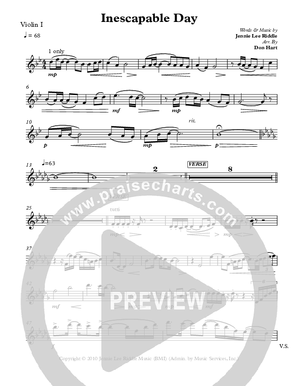 Inescapable Day Violin 1 (Jennie Riddle / People & Songs)