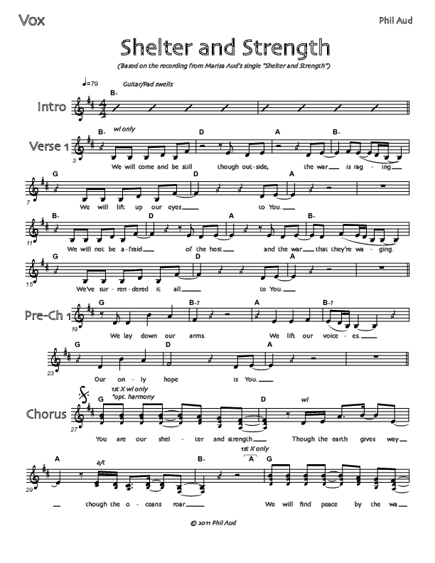 Shelter And Strength Lead Sheet (Marisa Aud)