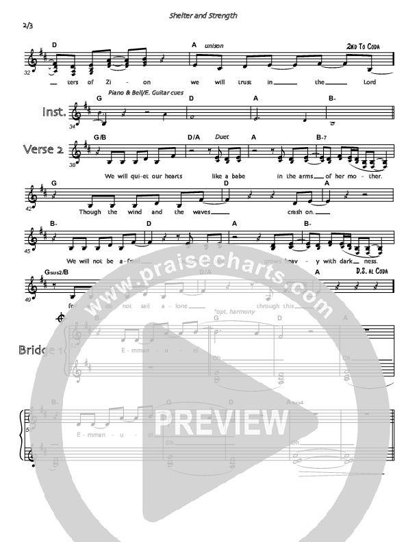 Shelter And Strength Lead Sheet (Marisa Aud)