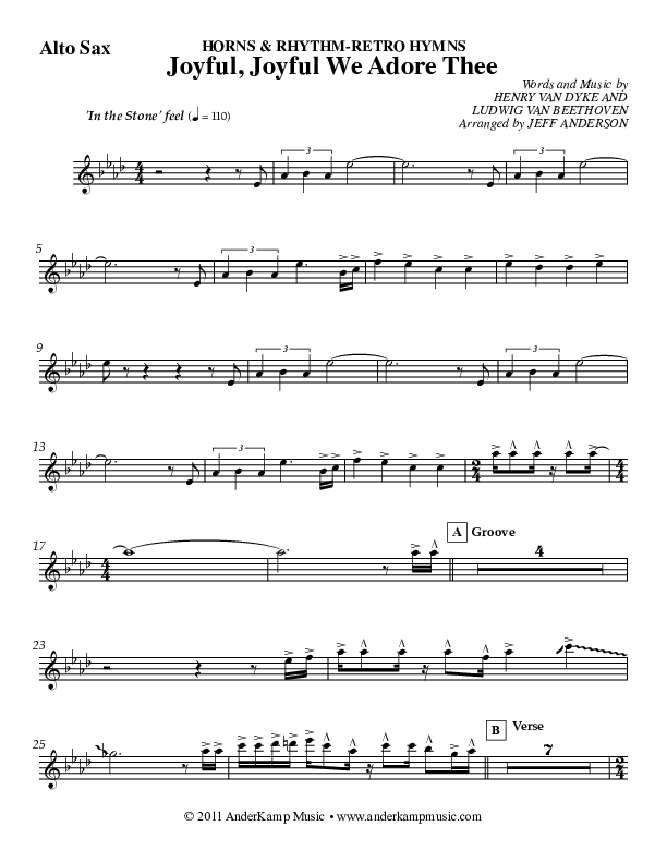 Joyful Joyful (Instrumental) Alto Sax (Jeff Anderson)
