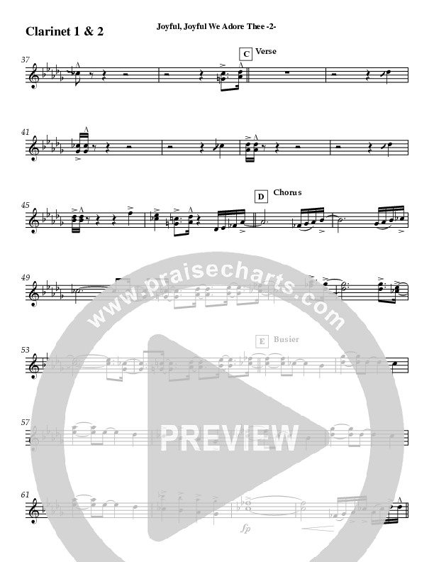 Joyful Joyful (Instrumental) Clarinet (Jeff Anderson)