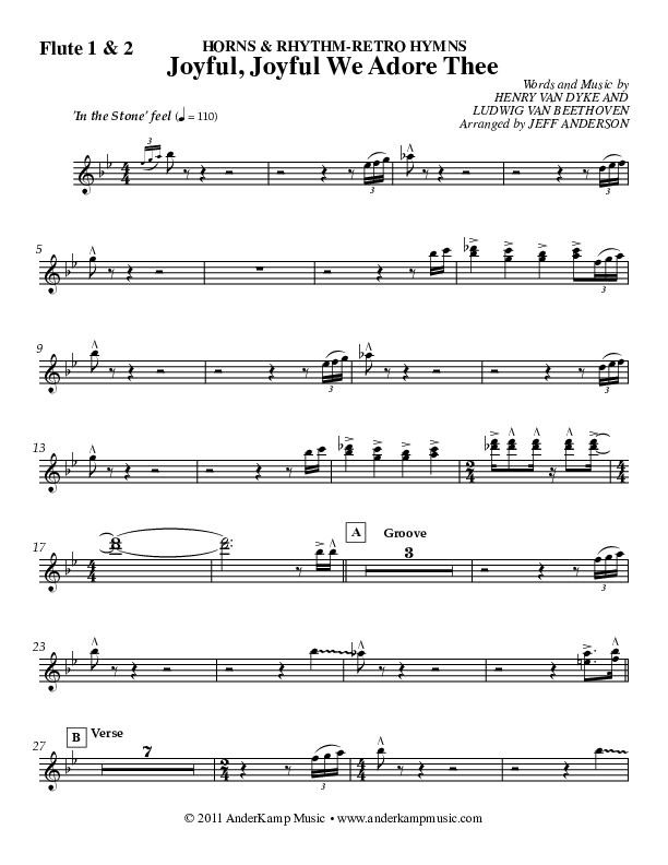 Joyful Joyful (Instrumental) Flute 1/2 (Jeff Anderson)