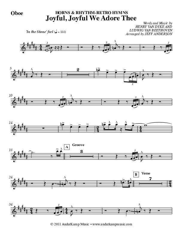 Joyful Joyful (Instrumental) Oboe (Jeff Anderson)