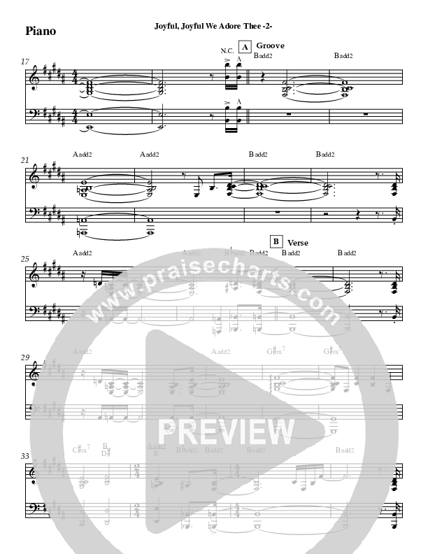 Joyful Joyful (Instrumental) Piano Sheet (Jeff Anderson)